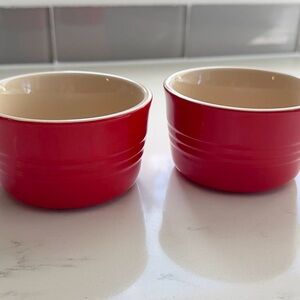 Red Le Crueset Stoneware Ramekin Set